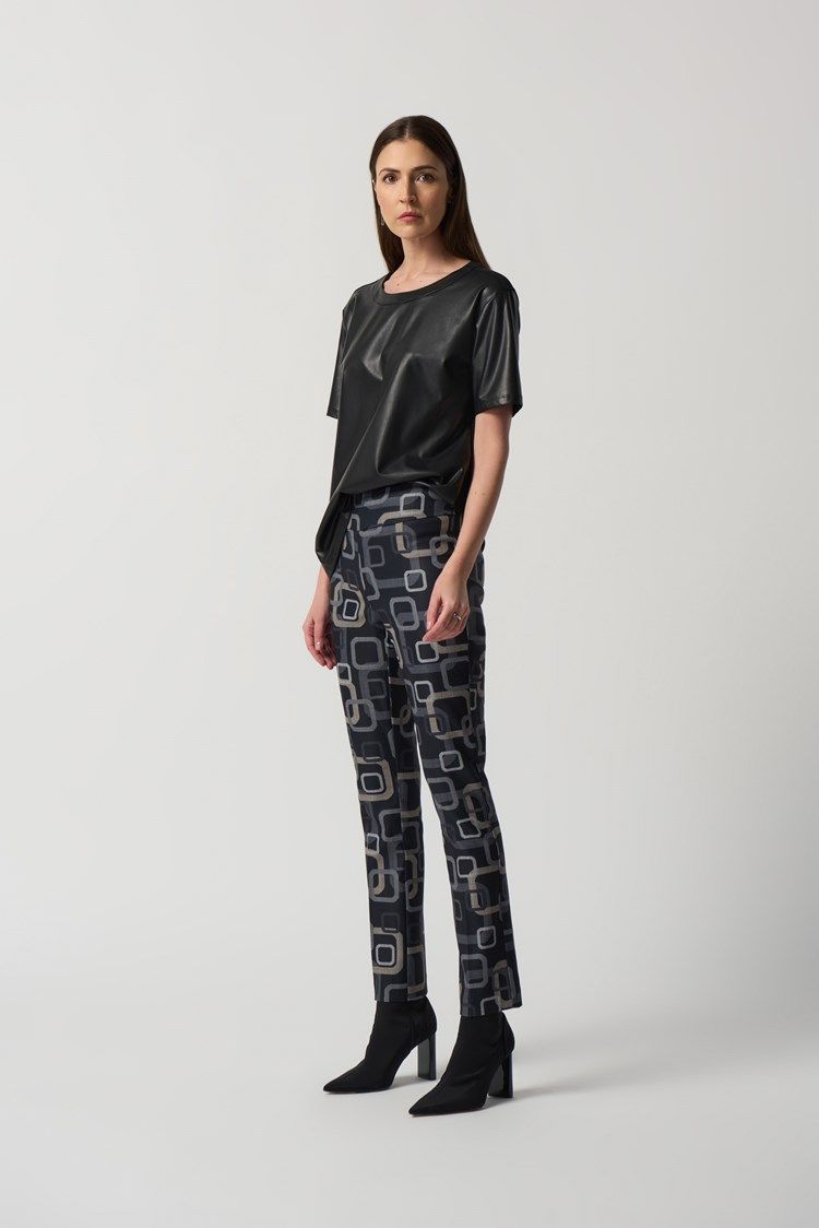 Retro Print Pull-On Pants 233163, Color: Black/Multi, Size: 6