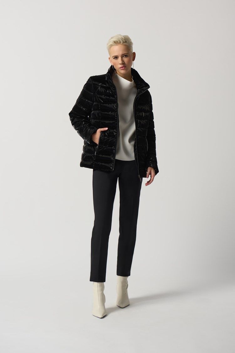 Metallic Puffer Jacket 233967, Color: Black, Size: S