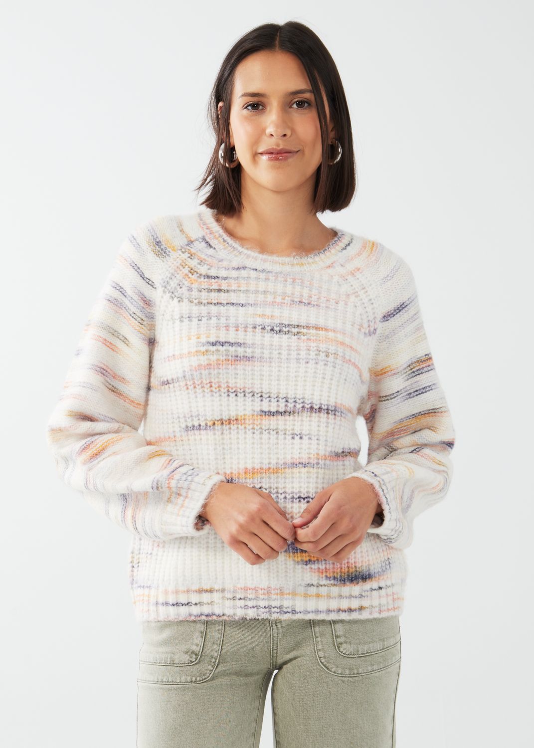 Space Dye Sweater 1128673, Color: Ivory Space Dye, Size: XS
