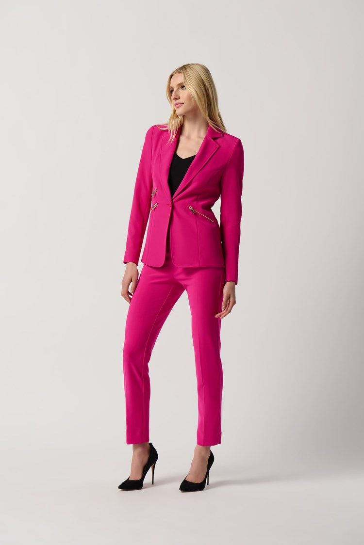 Woven Blazer With Zippered Pockets 234929 , Color: 4129 Shocking Pink, Size: 8