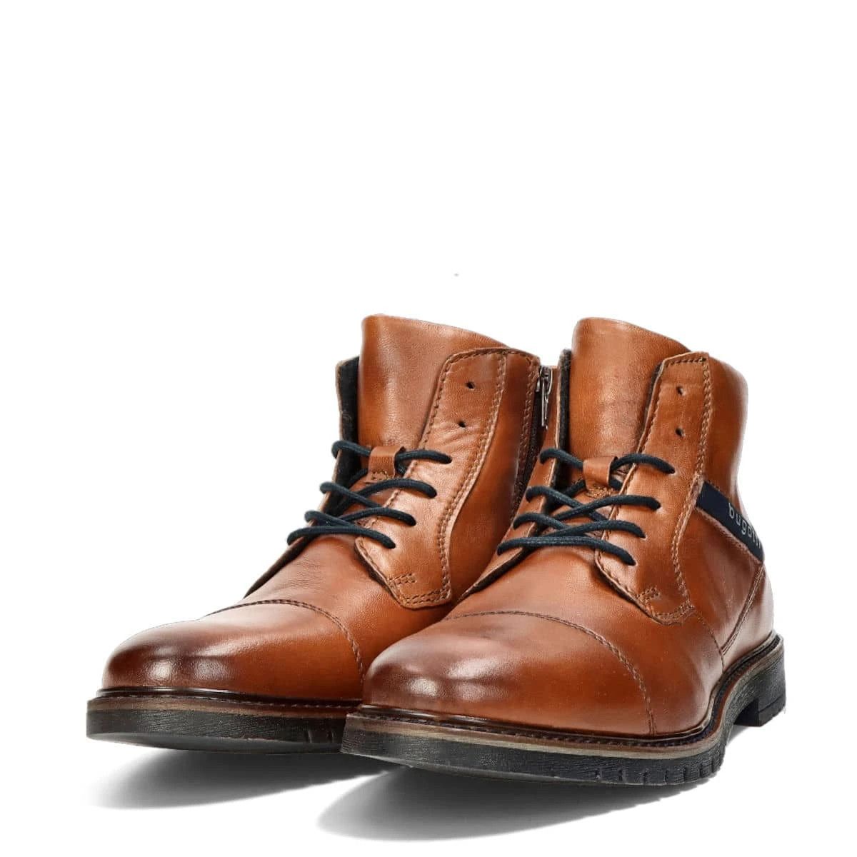Men's Leather Ankle Boots with Zipper 331-8373A-4100, Color: Cognac, Size: 41