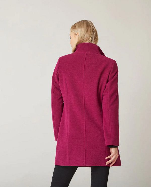 Elegant Wool Jacket 2215, Color: Fuchsia, Size: 36