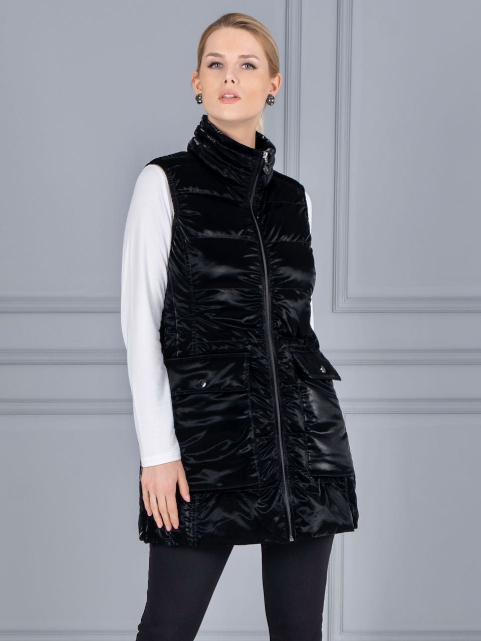 Black Vest With Hood 73861, Size: S
