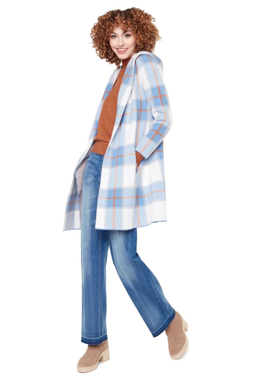 Knit Cardigan 6585, Color: Blue, Size: XS