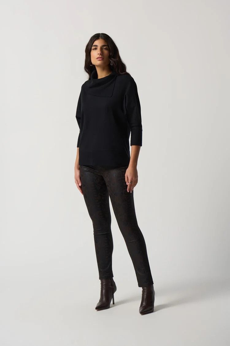Asymmetrical Sweater 233955 T, Color: Black 11, Size: S