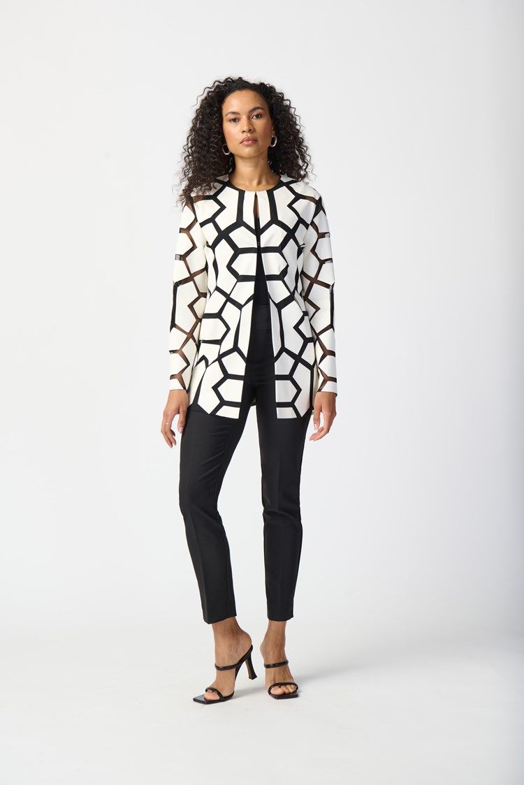 Laser-Cut Leatherette on Mesh Jacket 241905 