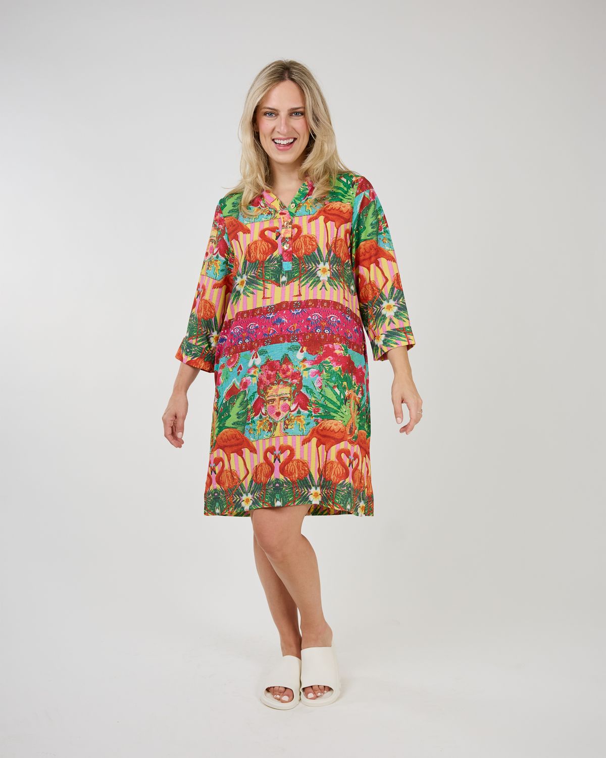 Martina Dress 1565, Color: Flamingo Pink, Size: XS