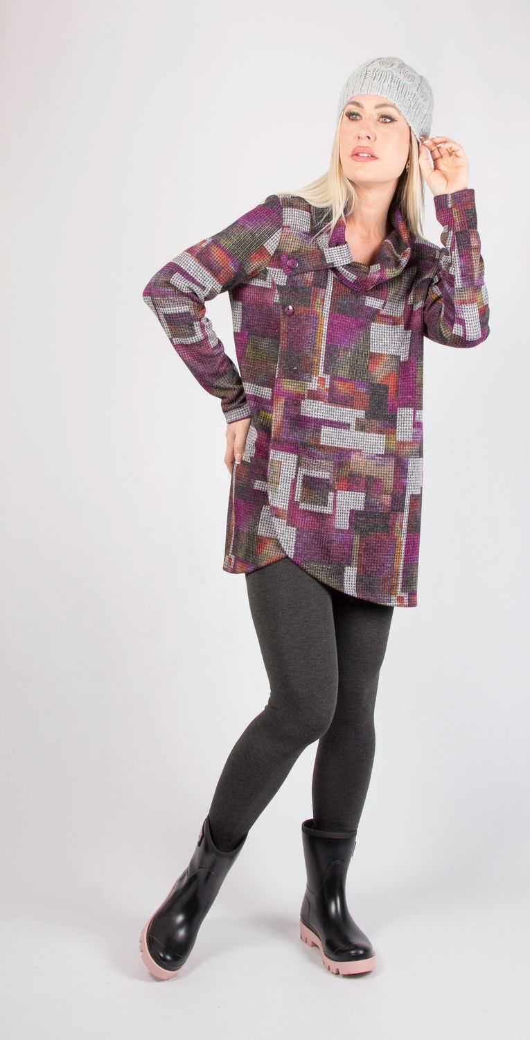 Tunic 497-4612, Color: Berry/Mocha, Size: S
