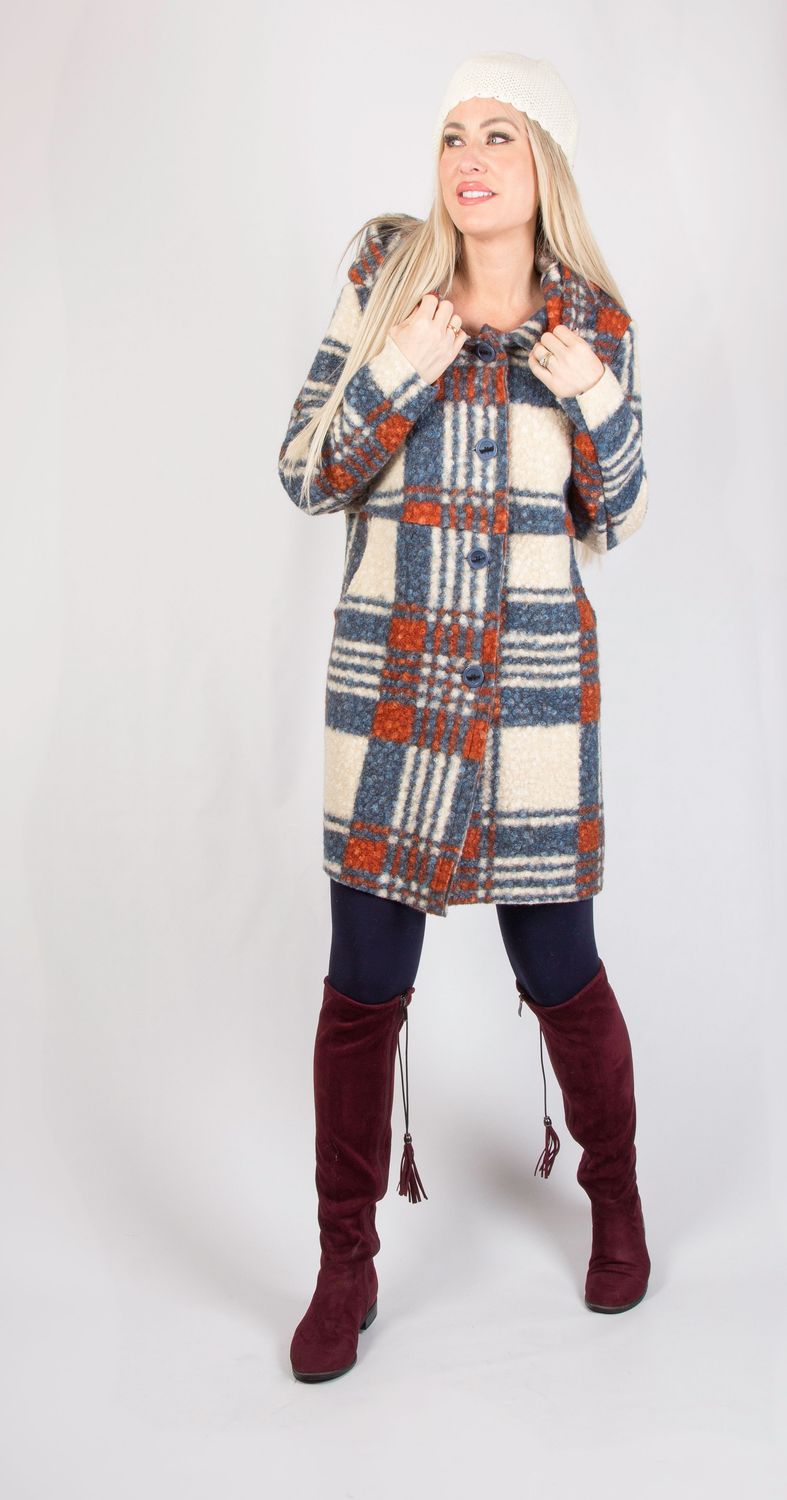 Blue/Rust Coat 527-7024