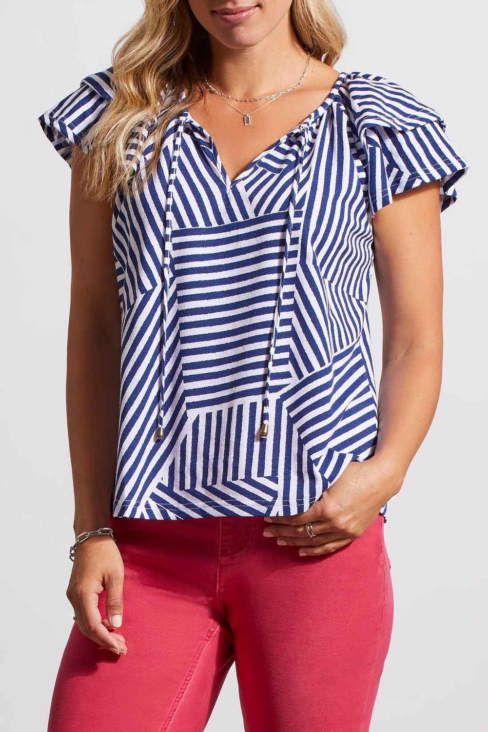 Cap Sleeve Peasant Top 1333O 3742, Color: Blueprint, Size: XS