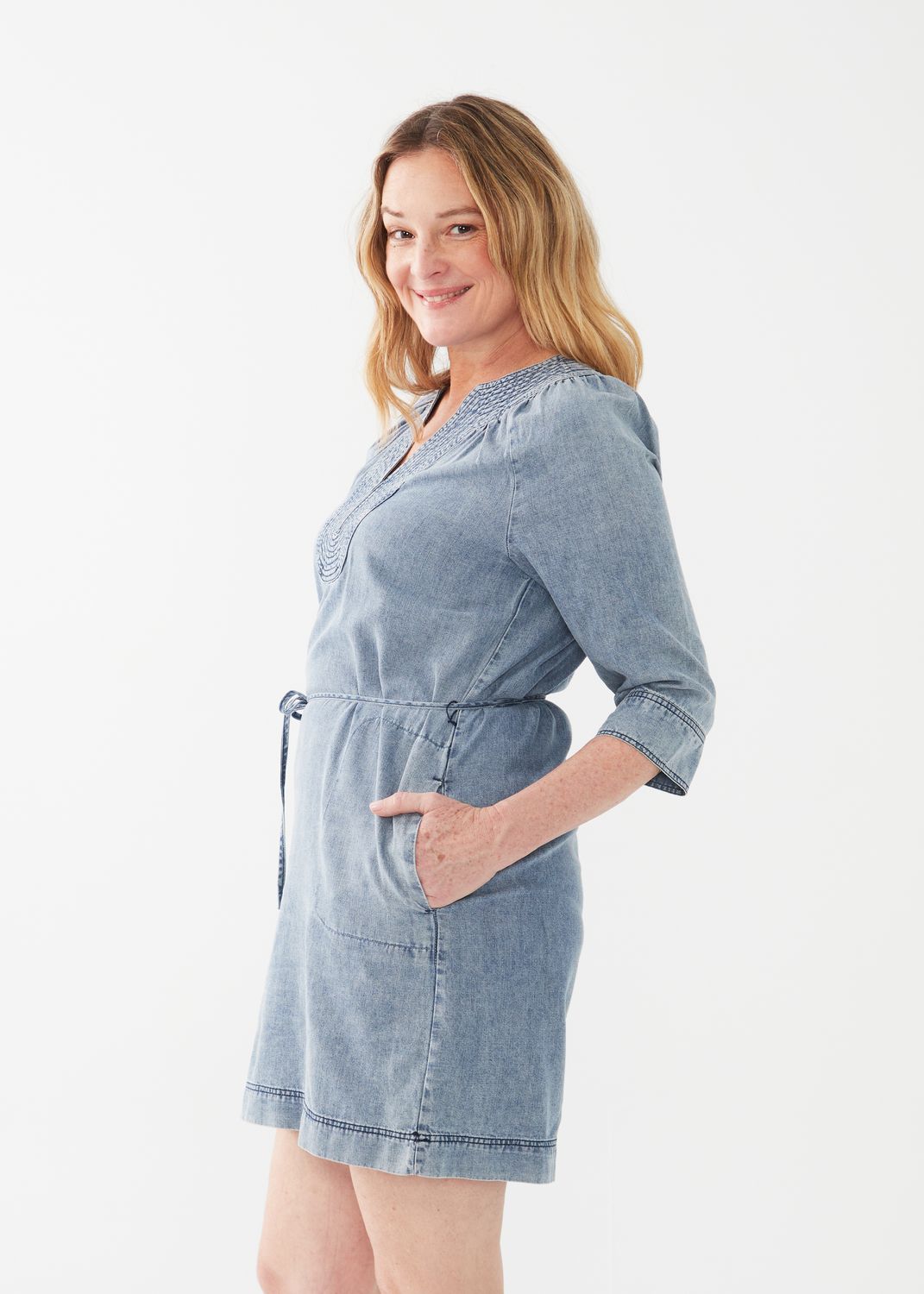 Caftan Dress 7083802, Color: Medium Wash, Size: XS