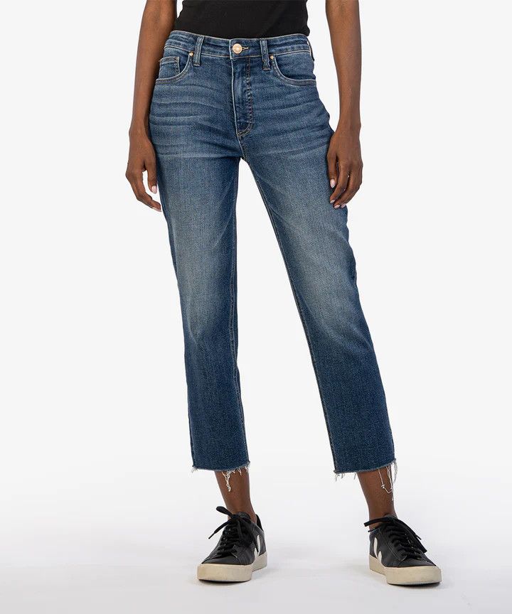 Rachael High Rise Fab Ab Mom Raw Hem KP1561MH7, Size: 2
