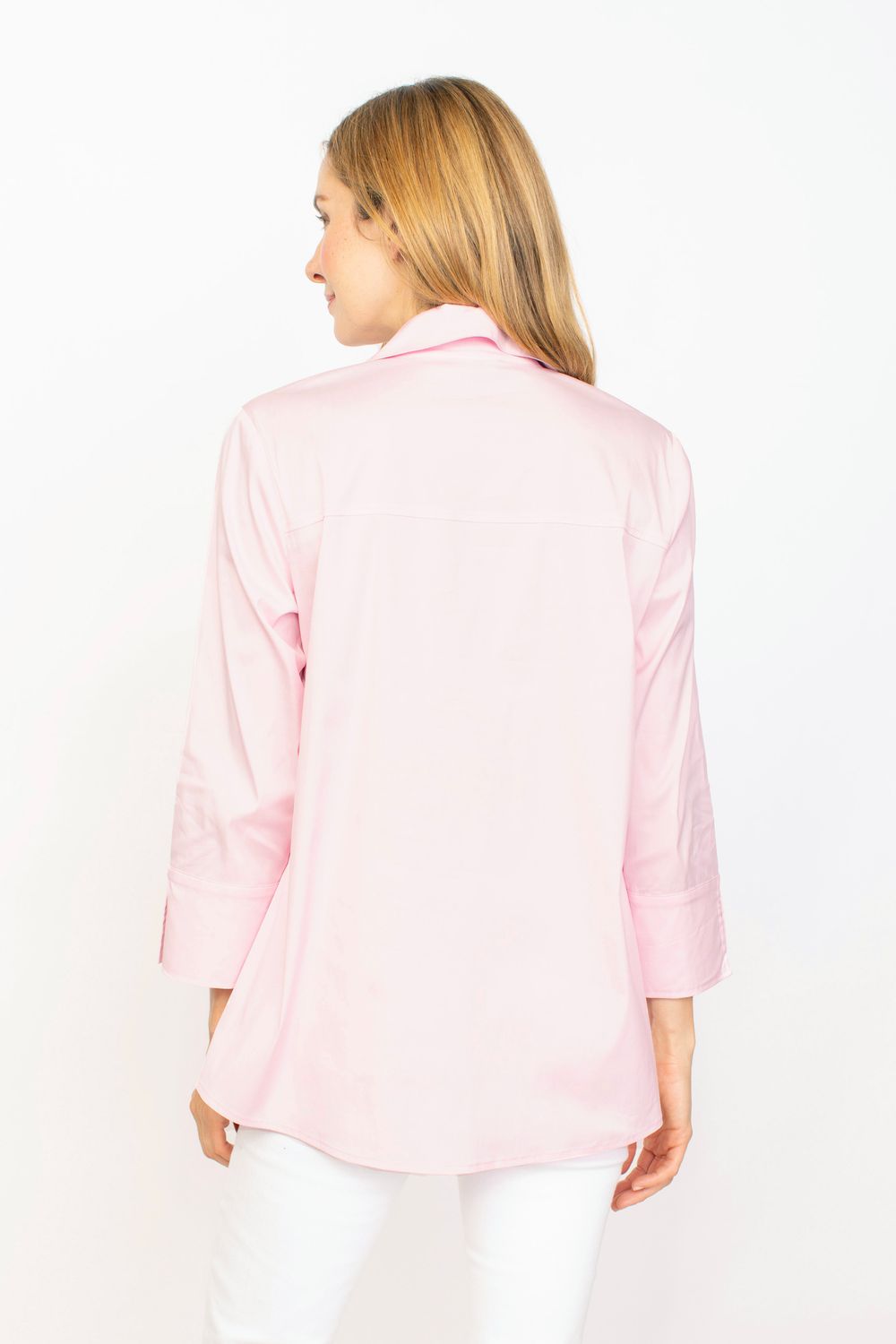Hidden Placket Shirt H15019S4, Color: Peony, Size: XS