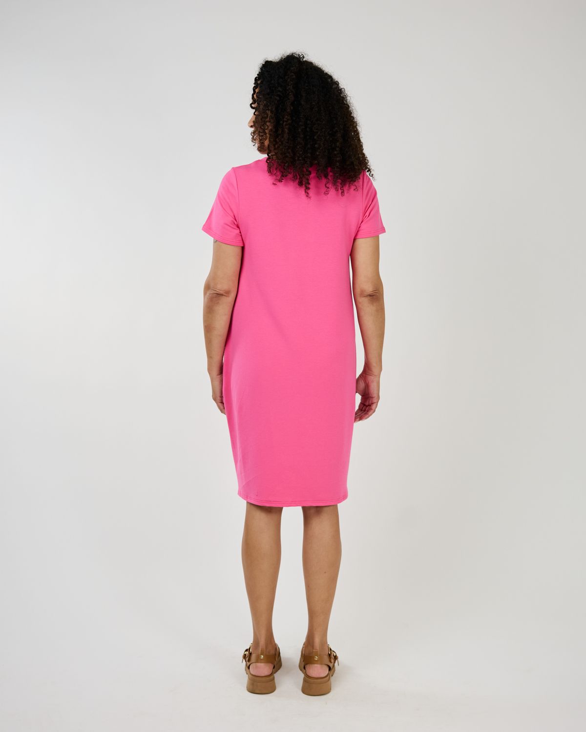Olive Dress 4087, Color: Flamingo Pink, Size: S
