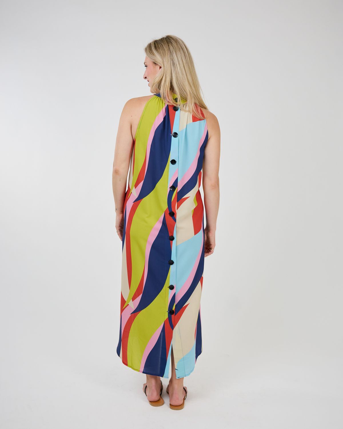 Latanya Dress 1555, Color: Wave Print, Size: XS