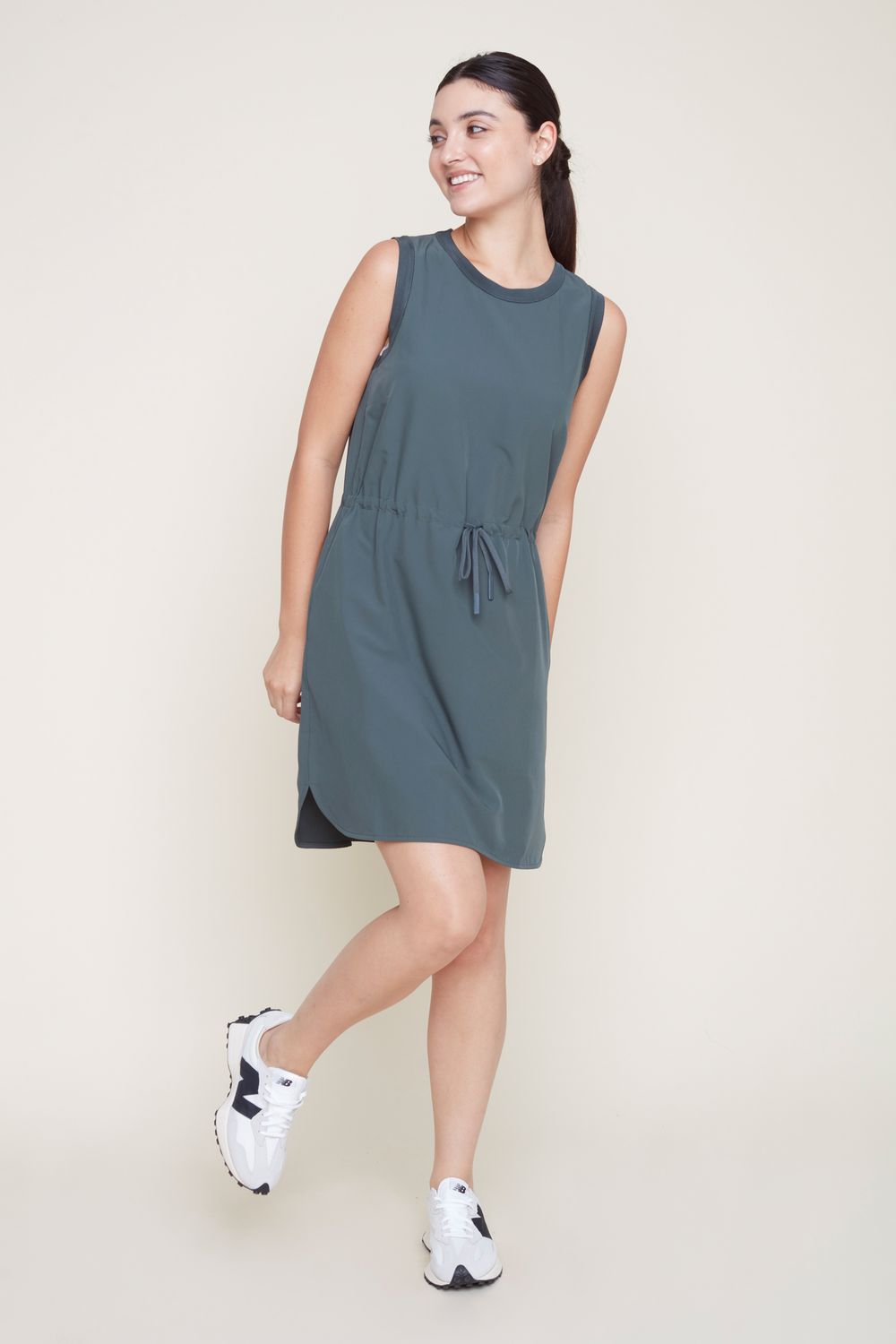 Woven Dress R4316HL-E2179, Color: Thai Basil, Size: XS