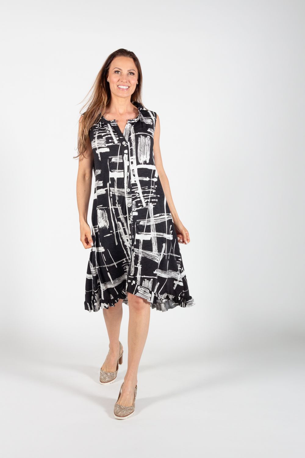 Dress 257-5070, Color: Black/White, Size: S