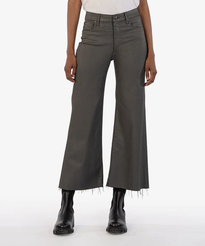 Meg Coated High Rise Fab Ab Wide Leg KG1516MD8, Color: Grey, Size: 2