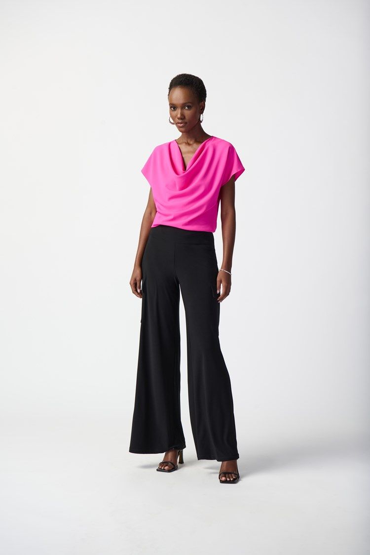 Woven Cowl Neck Top 241099 