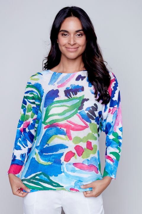 Knit Sweater 6804, Color: Multi, Size: XS
