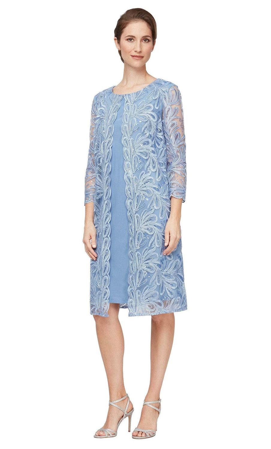 Embroidered Jacket Formal Dress 81122549 , Color: Perwinkle, Size: 12