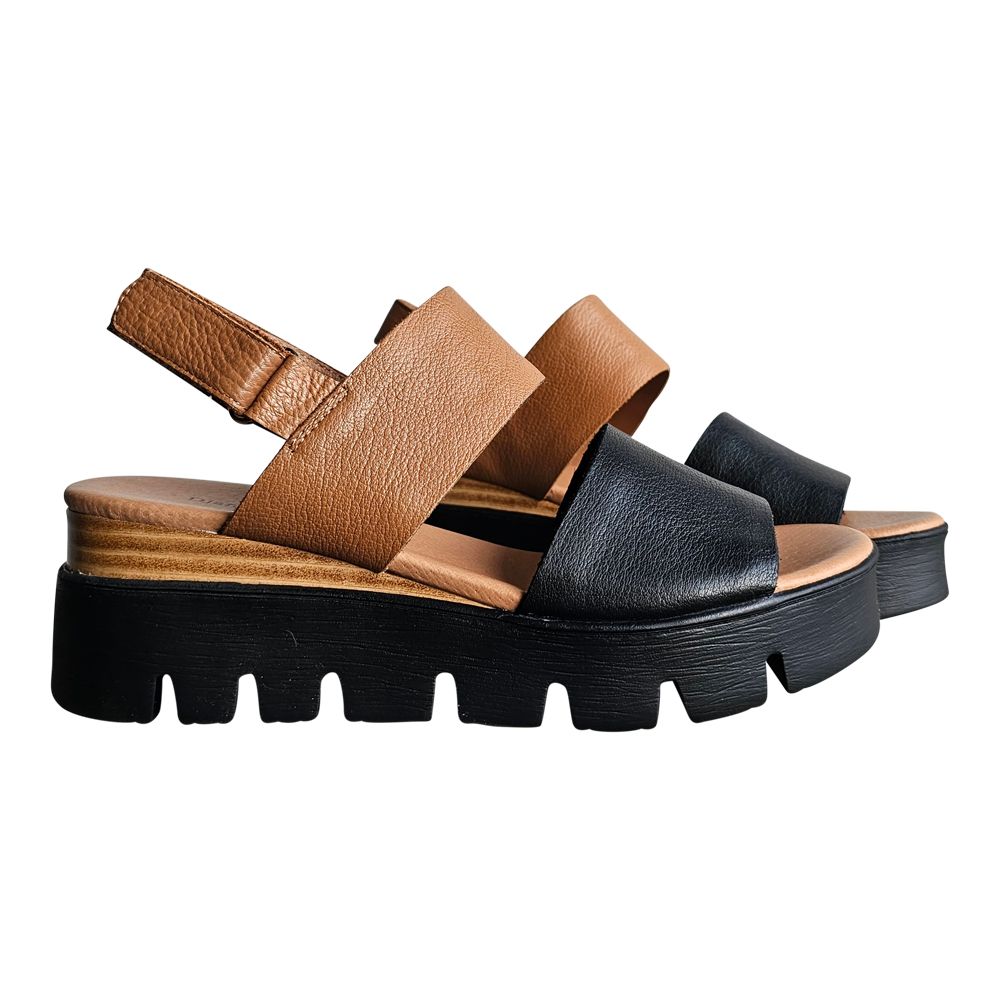 Runar DJ17105CVQLE380, Color: Black/Tan, Size: 36