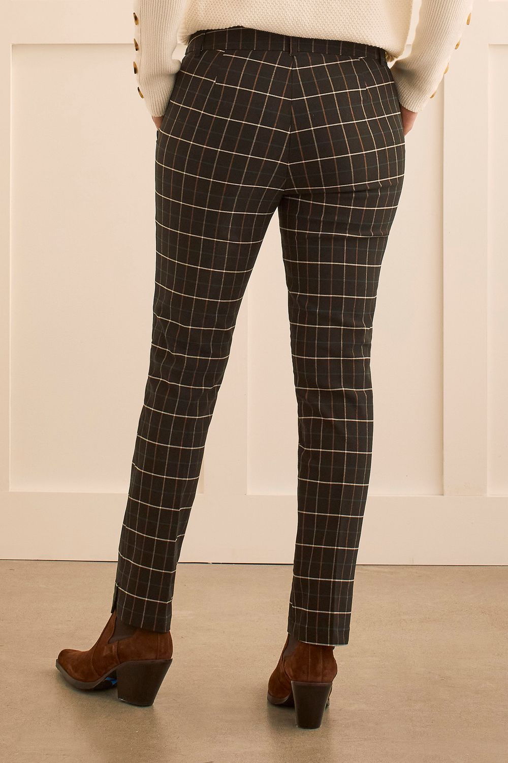 Pull on Ankle Pant With Side Slits 1567O-3839, Color: Evergreen, Size: 4