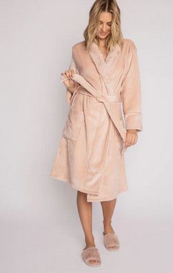 Luxe Plush Robe RKLPR, Color: Blush, Size: S