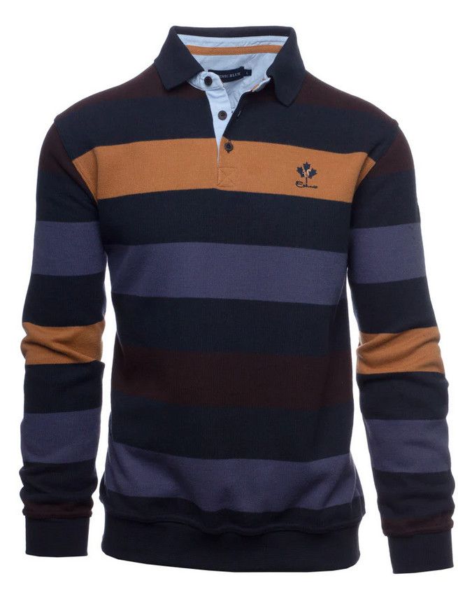 Long Sleeve Polo Sweater - 3-Button Placket - 90401, Size: L