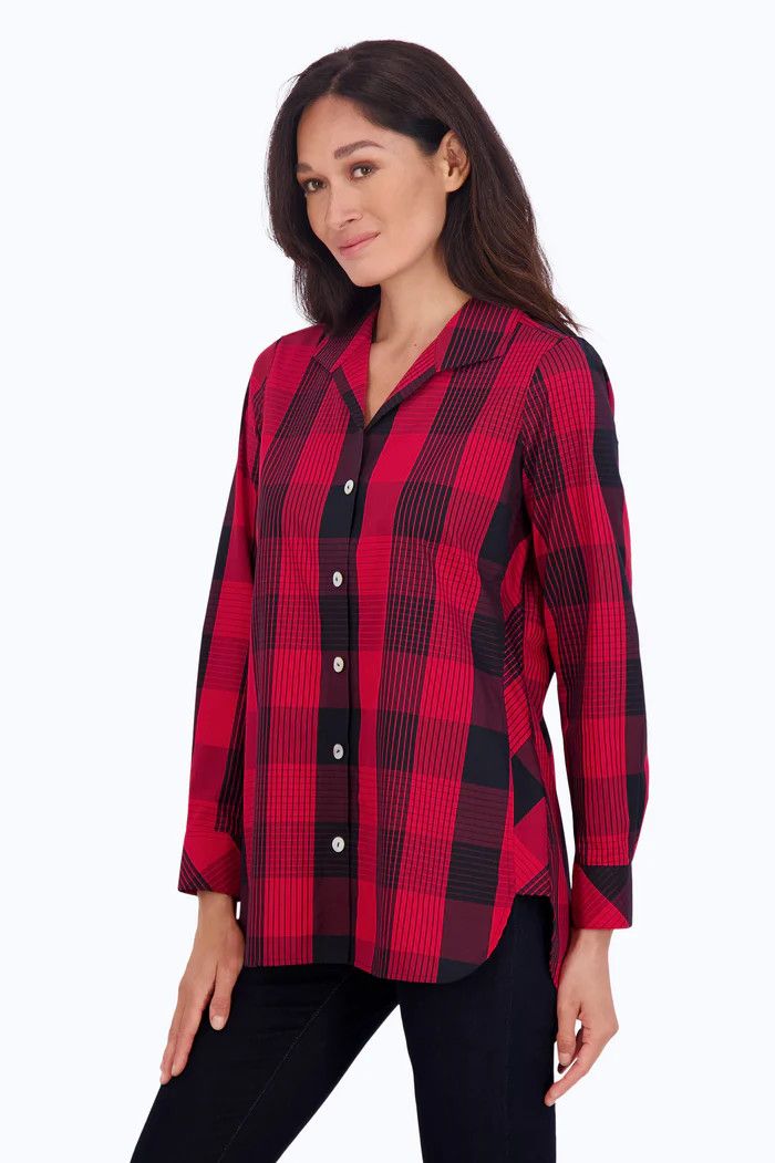 Pandora No Iron Buffalo Plaid Tunic 200569, Size: 2