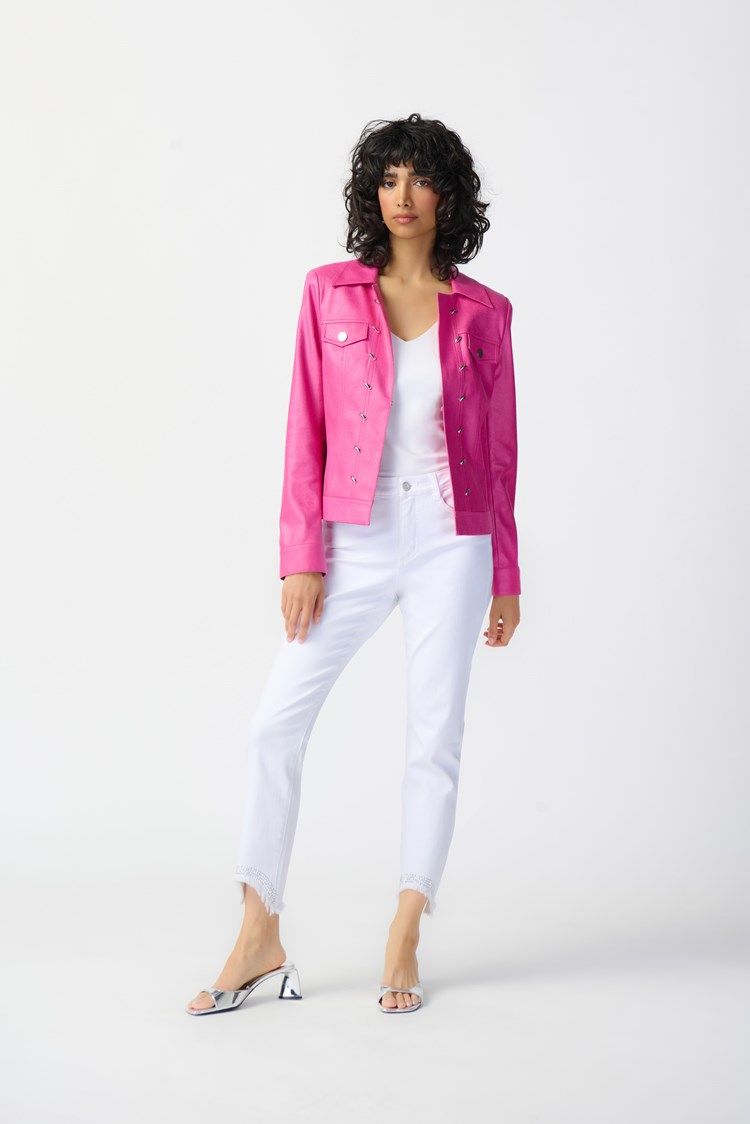 Foiled Suede Jacket With Metal Trims 241911 