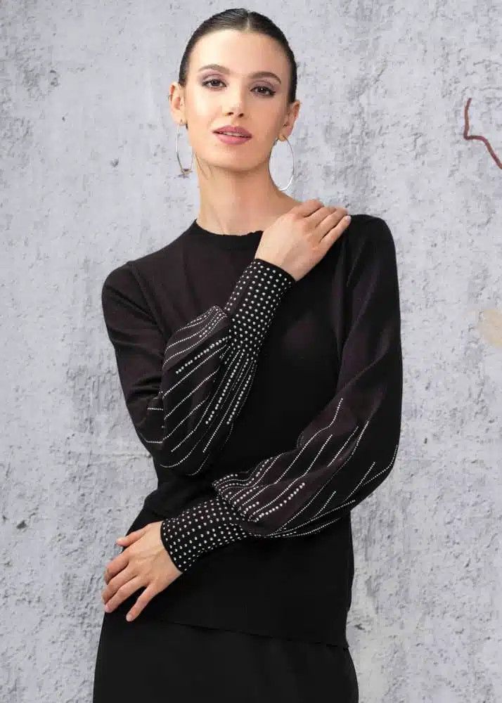 Sweater A44397, Color: Black, Size: XS