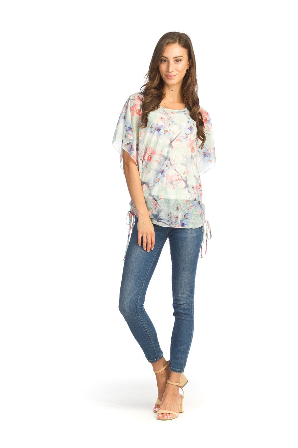 Floral Overlay Blouse PT14156, Size: XS