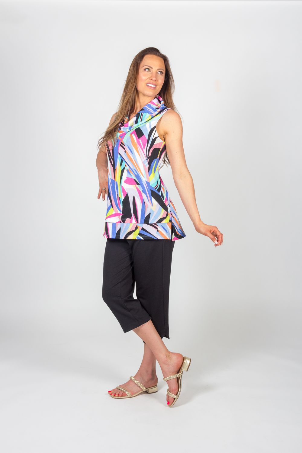 Sleeveless Tunic 521-4812, Color: Multi, Size: XS