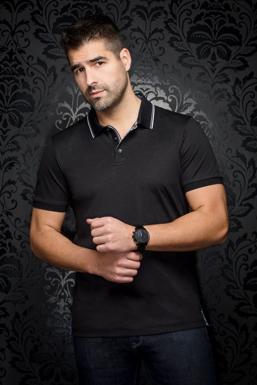 Dellario Men's Polo , Color: Black, Size: 3 (M)
