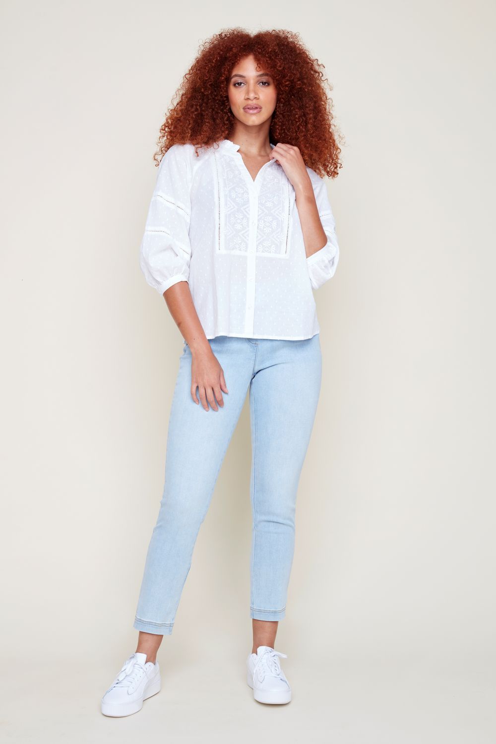 Woven Blouse R5106 987, Color: White, Size: XS