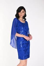 Floral Sequined Sheath Dress 242125, Color: Royal, Size: 8