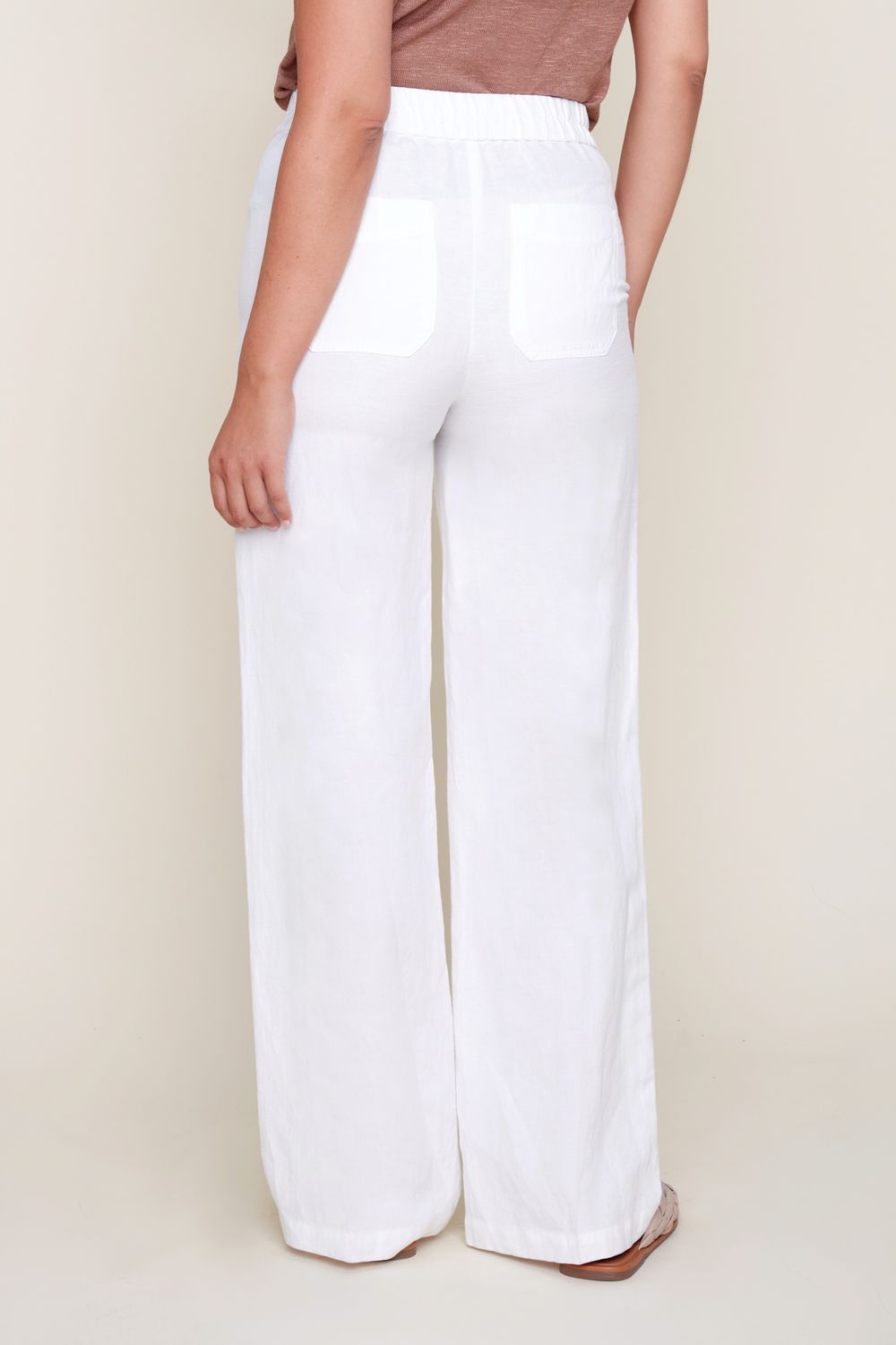 Cream Linen Pant R10045 E2151, Size: XS
