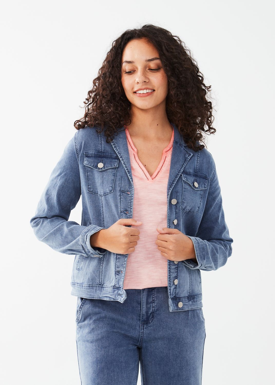 Lightweight Flight Jacket 1142247, Color: Medium Wash, Size: XS