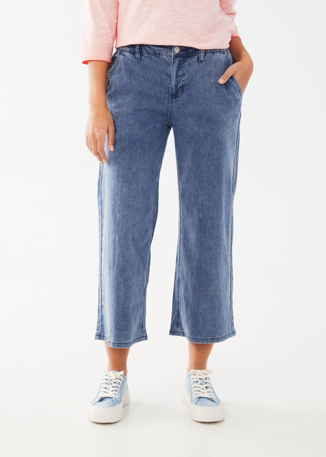 Pull On Wide Leg Crop 2730247, Color: Med Wash, Size: 4