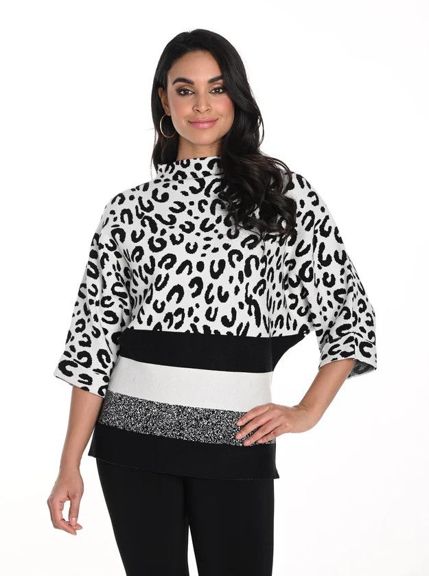 Black &amp; White Knit Sweater 243496, Size: S
