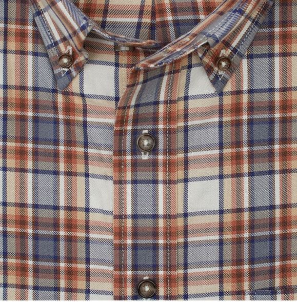 Cotton &amp; Wool Blend Button Down Shirt 653431, Color: Shitake 2598, Size: S