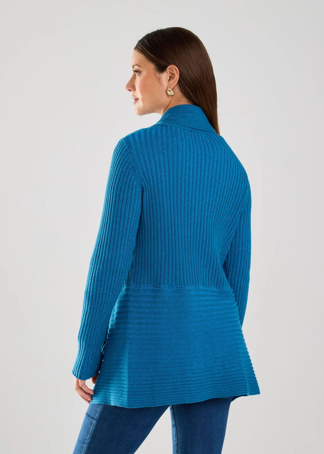 2 Tone Cardigan 1036314, Color: Deep Teal, Size: S