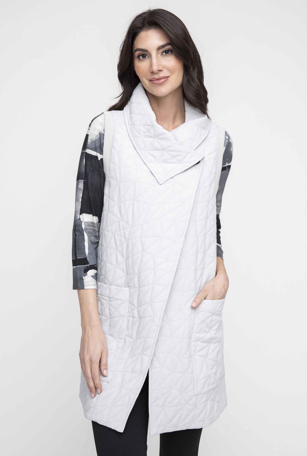 Angled Pocket Vest L230633, Color: Sand, Size: XS