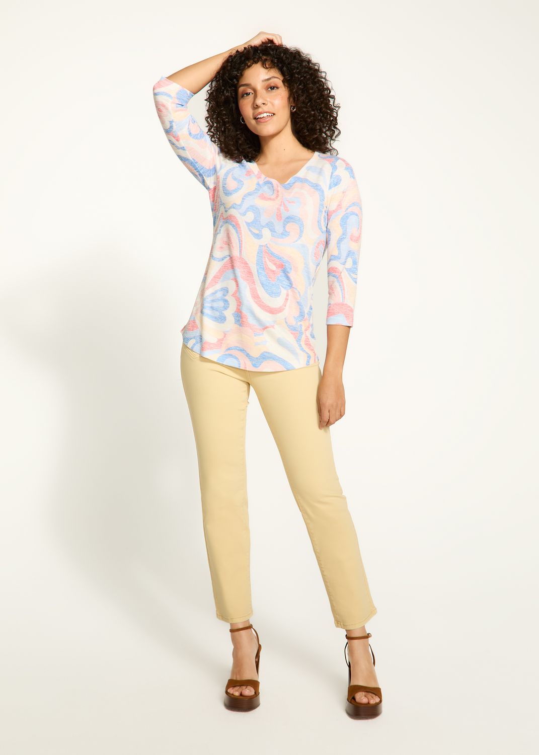 Boat Neck Top 3731435, Color: Groovy, Size: S
