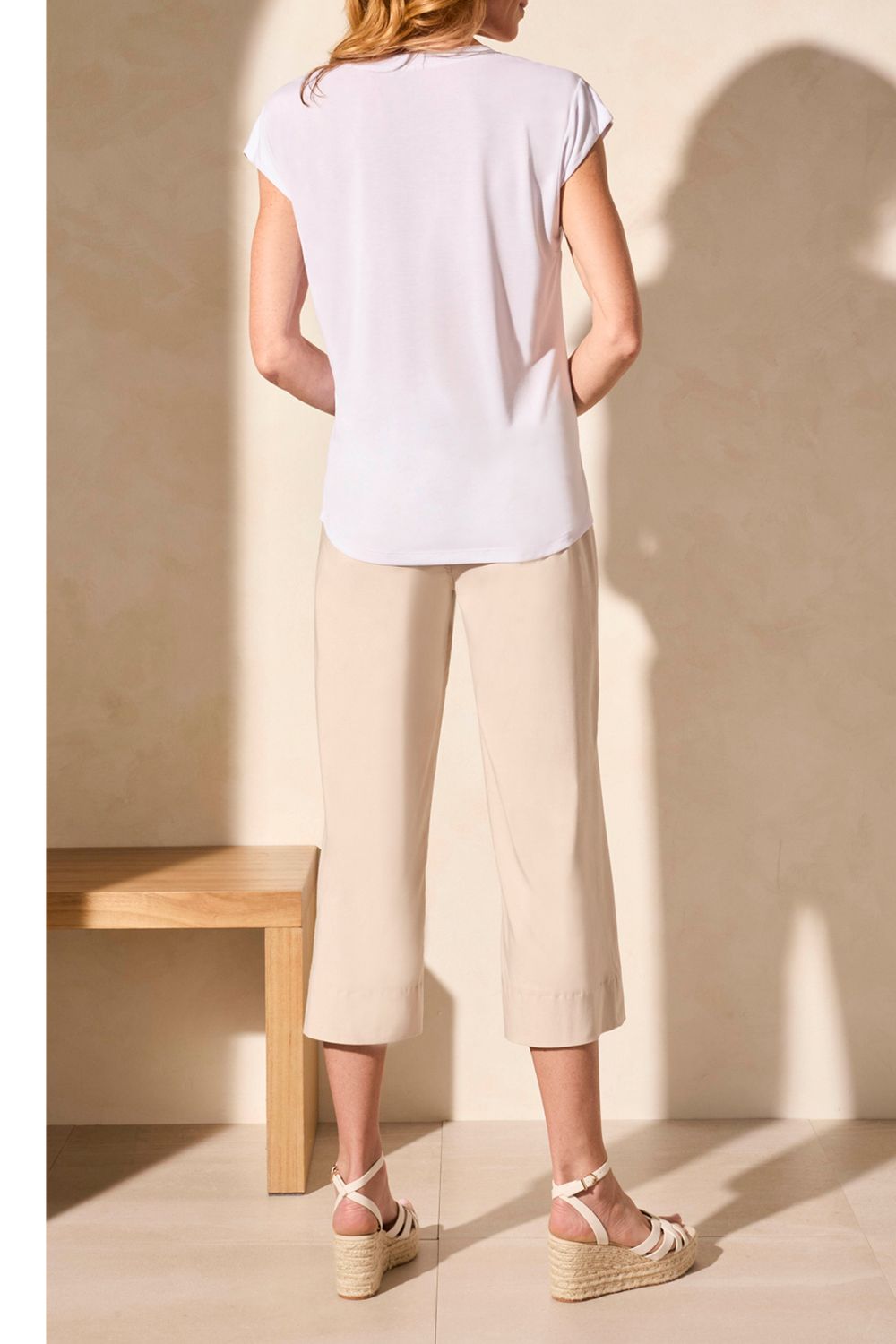 Cap Sleeve V Neck Top 2034O/2891, Color: Teaberry, Size: S