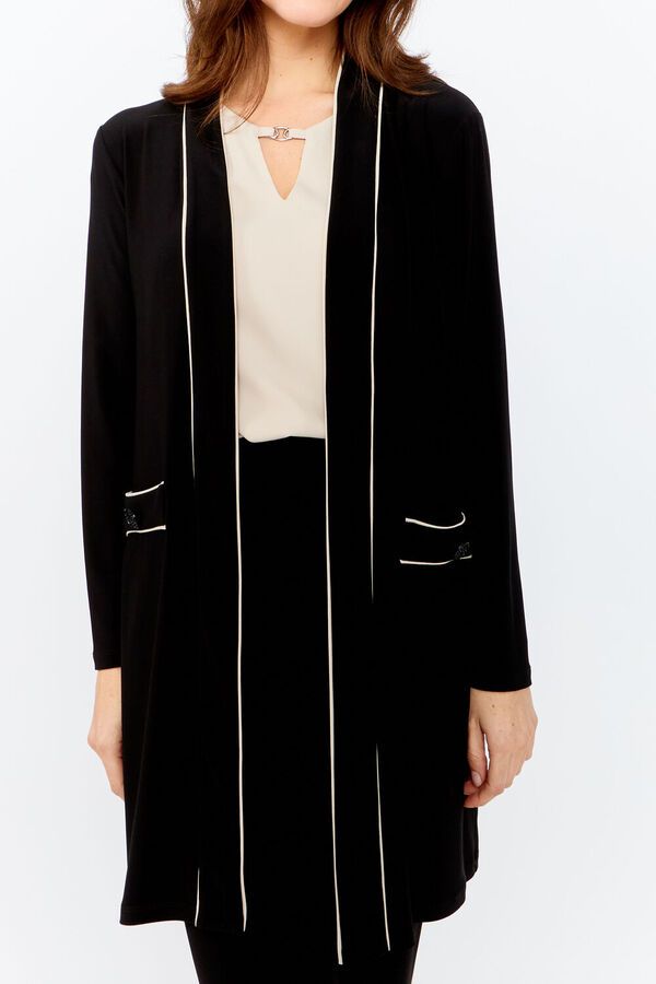 Relaxed Fit Open Front Blazer Style 243019, Color: Black/Beige, Size: 6