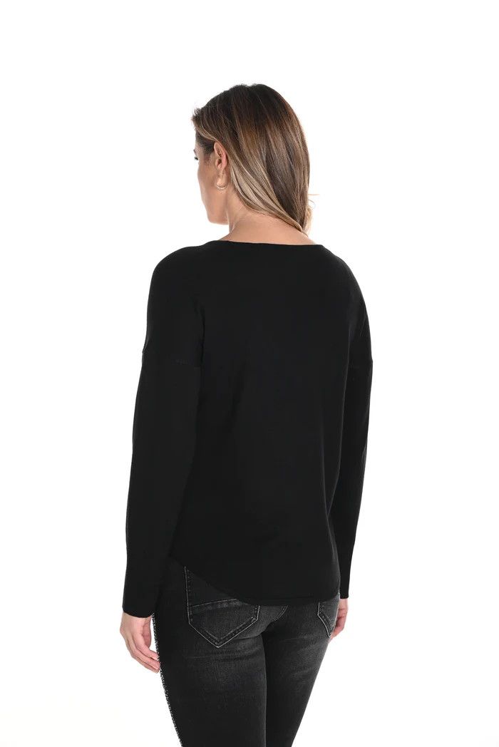 Heart Sweater 243491, Color: Black, Size: S