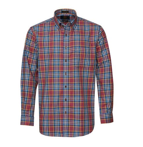 Cotton &amp; Wool Blend Button Down Shirt 653429, Color: Rust, Size: M