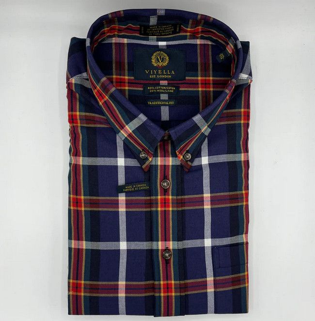 Cotton &amp; Wool Blend Button Down Shirt 653427
